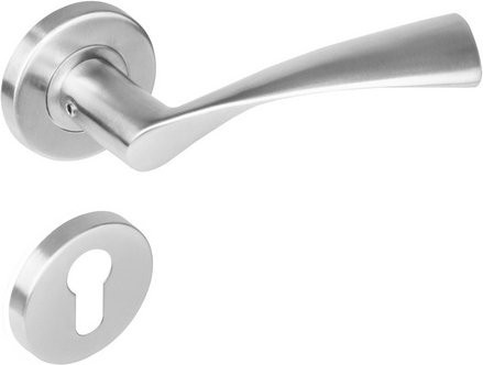 Intersteel Türdrücker Vlinder in Edelstahloptik Silber mit PZ-Rosetten - Bild 1