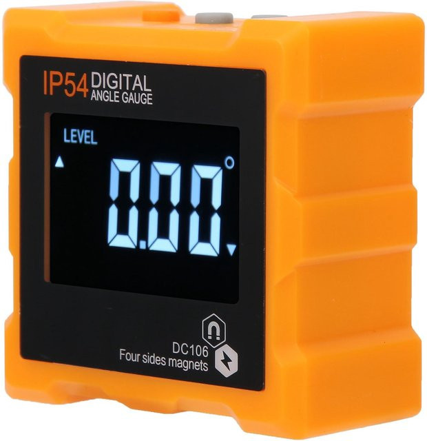 Koogeelife LCD Digital Winkelmesser IP54 mit Magnet und Neigungsmesser in Black und Orange - Bild 1