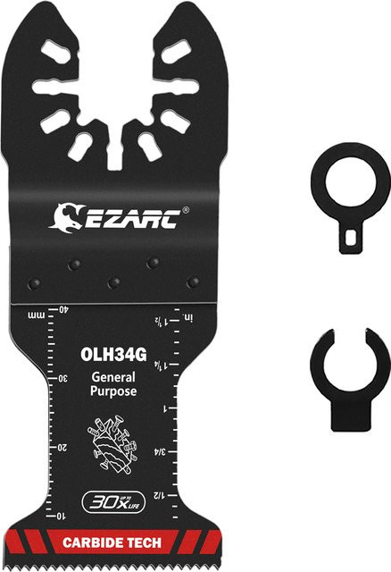 EZARC Oszillierende Hartmetall-Sägeblätter mit Schnellverschluss für Metall, Holz, Gips und PVC als Multitool-Klingen - Bild 1