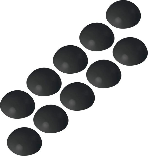vasalat Set Wand-Türstopper selbstklebend, Schwarz, 10 Stück, Durchmesser: 3,2 cm, Höhe: 1,2 cm - Bild 1