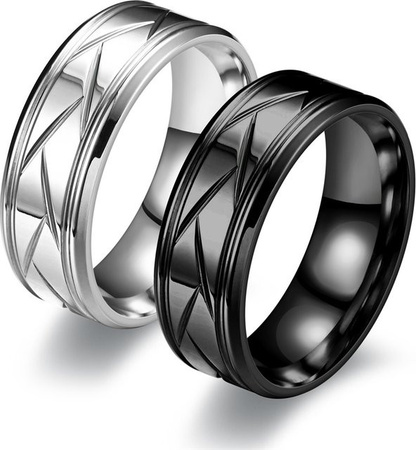 DAIPAN Ring Edelstahl, 8mm, Silber, Unisex, Verlobungsring