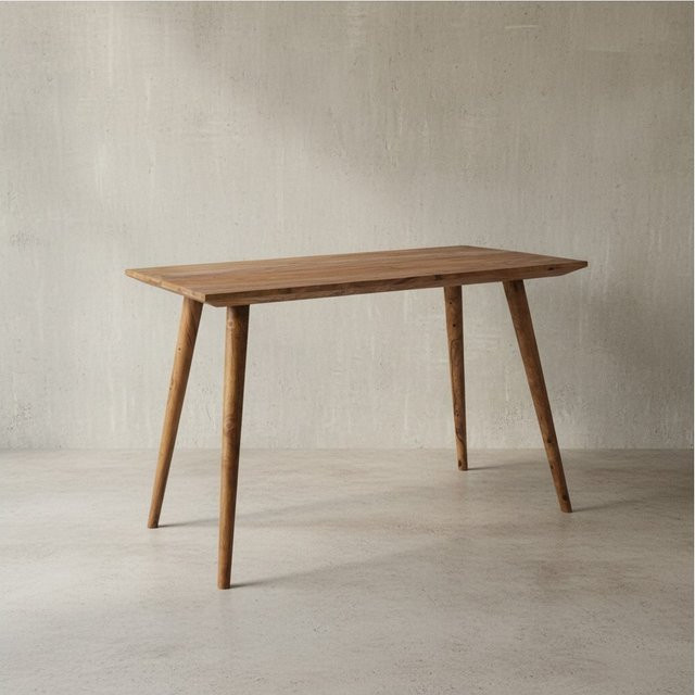 KADIMA DESIGN Massivholz Esstisch SAVIO aus Sheesham-Holz im Retro Landhausstil, Braun, B/T/H: 120 x 60 x 76 cm - Bild 1
