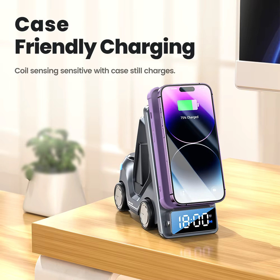 Toocki 5 in 1 kabelloses Ladegerät 15W Magnetständer in Grau für iPhone, Apple Watch und Kopfhörer - Bild 4