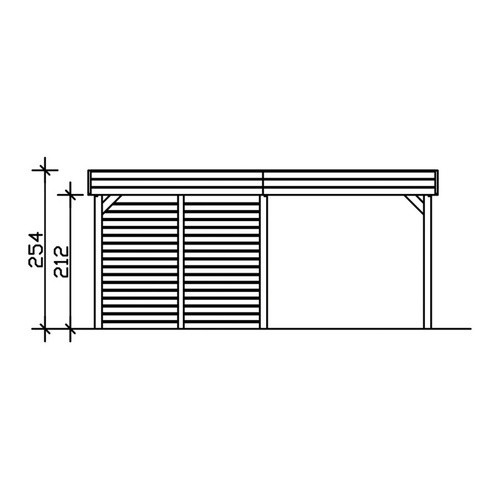 Skan Holz Carport Friesland Set 4 in Nussbaum Braun mit flacher Dachform und Abstellraum, Breite: 557 cm, Tiefe: 708 cm, Höhe: 254 cm - Bild 4