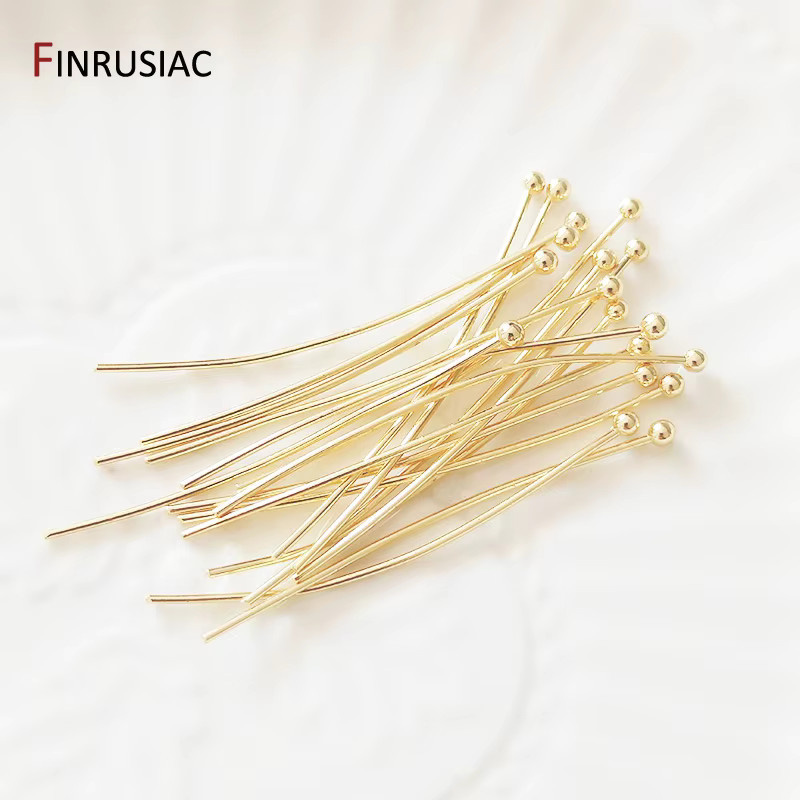 FINRUSIAC Kugelkopfnadeln, 14K vergoldet, Messing, 0,7*40mm - Bild 1