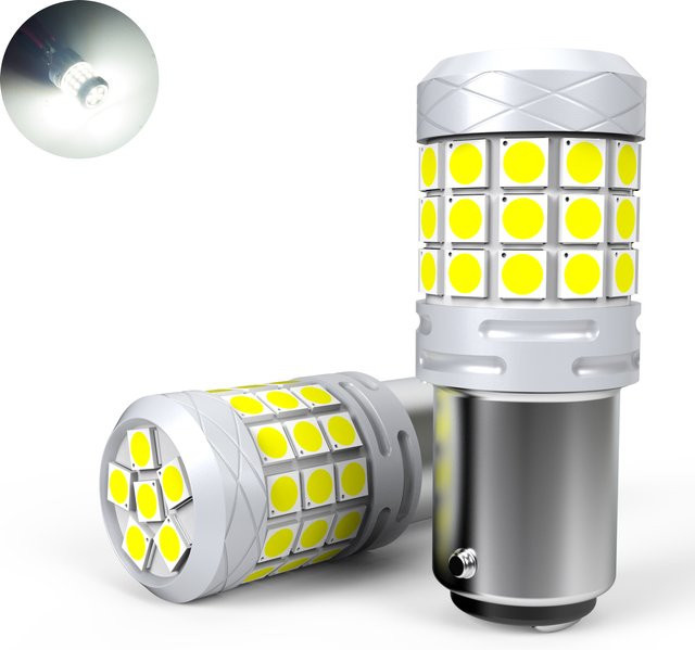 KaTur 2 Stück BAY15D LED 1157 P21/5W Canbus Fehlerfrei Auto Rückfahrlicht und Parkpositionslampe in Rot und 6000K Weiß - Bild 1