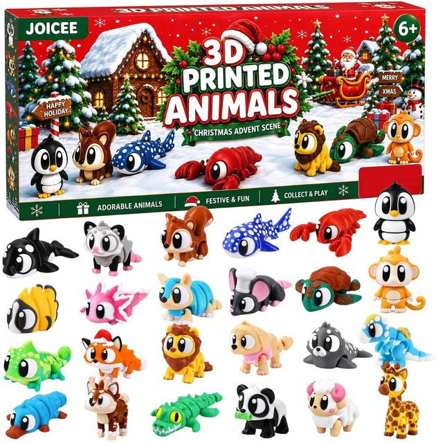 Xingben Eight Tier-Spielzeug Weihnachts-Adventskalender, bewegliche Figuren, Schwarz, ab 6 Jahren - Bild 1