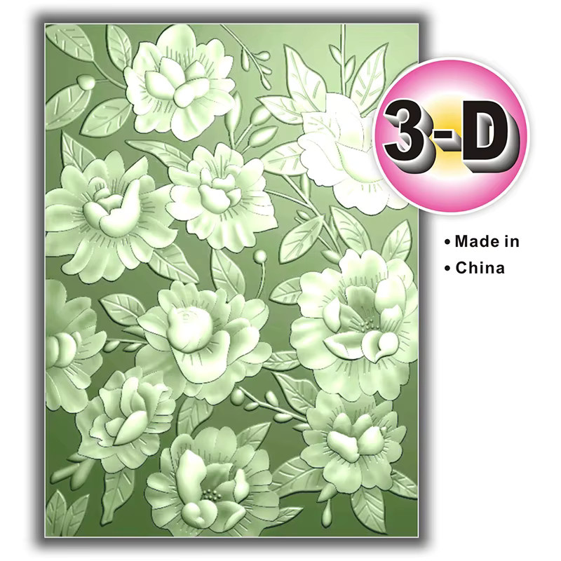 3D-geprägter Ordner mit Chrysanthemenblüten-Design aus weißem Kunststoff für die Kartenherstellung - Bild 2
