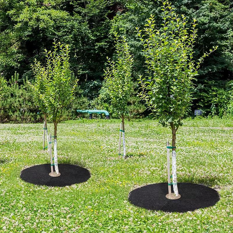 6er Set Mulchringe aus Vlies in Schwarz zur Unkrautbekämpfung und Gartenarbeit, Durchmesser: 15 cm bis 82 cm - Bild 6