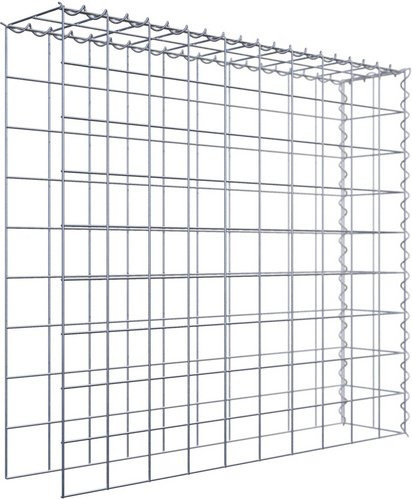 Gabiona Anbaukorb Typ 4 Hochbeet aus Stahl in Silbergrau, B/T/H: 90 x 100 x 20 cm - Bild 1
