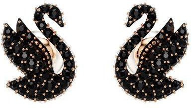 Swarovski Ohrringe, Schwanenmuster, Schwarz, Kristall, Damen - Bild 1