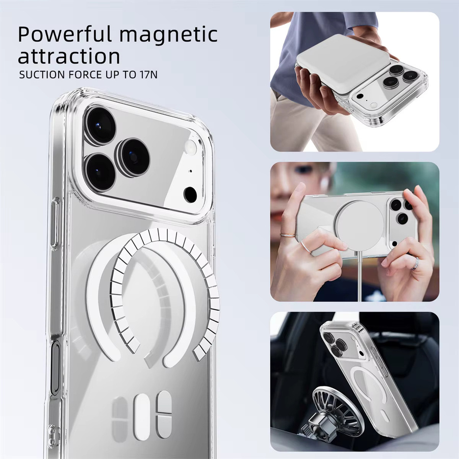 Transparente MagSafe kompatible Hartschale Handyhülle für Apple iPhone 17 Pro Max, 16, 15 Plus, 14, 13 und 17 Air mit magnetischer Wireless Charging Funktion - Bild 3