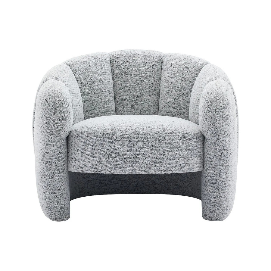 Delipo Sessel mit gerader Rückenlehne und Armlehnen in Grau aus Chenille-Stoff, B/T/H: 73 x 76 x 76 cm - Bild 2