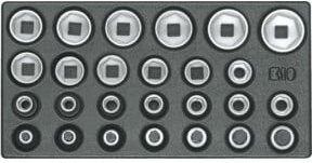 Gedore 1500 ES-19 Steckschlüsseleinsätze Satz 1/2 Zoll 6-kant in 1/3 ES-Modul in Schwarz und Silber - Bild 1