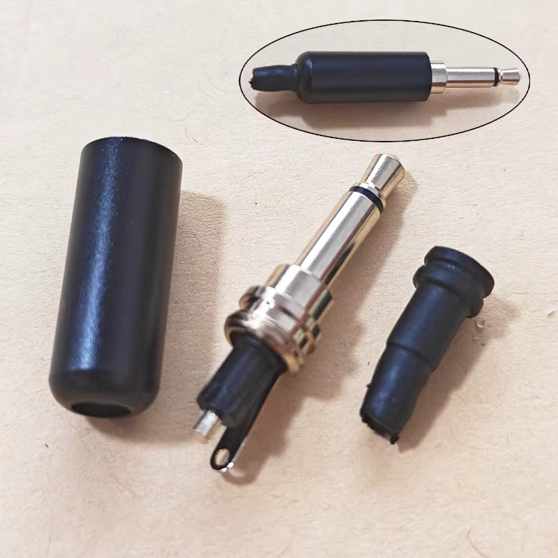YuXi 3,5 mm Mono-Kopfhörerstecker vergoldeter 2-poliger Audio-Adapter mit AUX-Lötanschluss in Gold und Grün - Bild 2