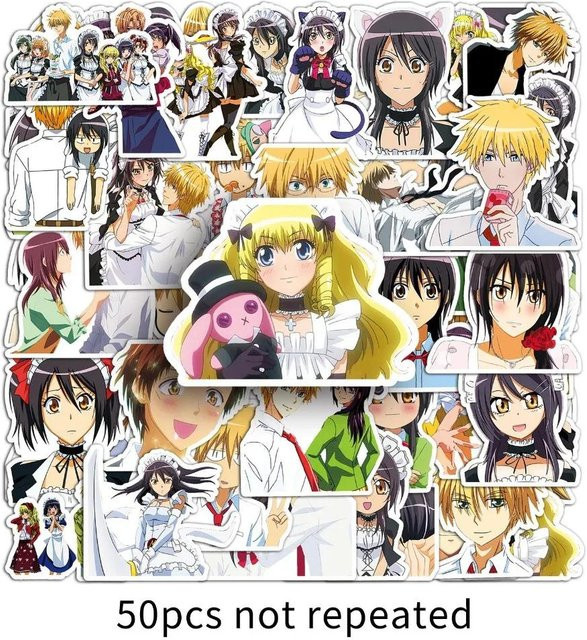 50 Stück Wasserdichte Anime Maid Sama Aufkleber mit Misaki Ayuzawa und Usui in Multicolour aus beschichtetem Papier - Bild 1