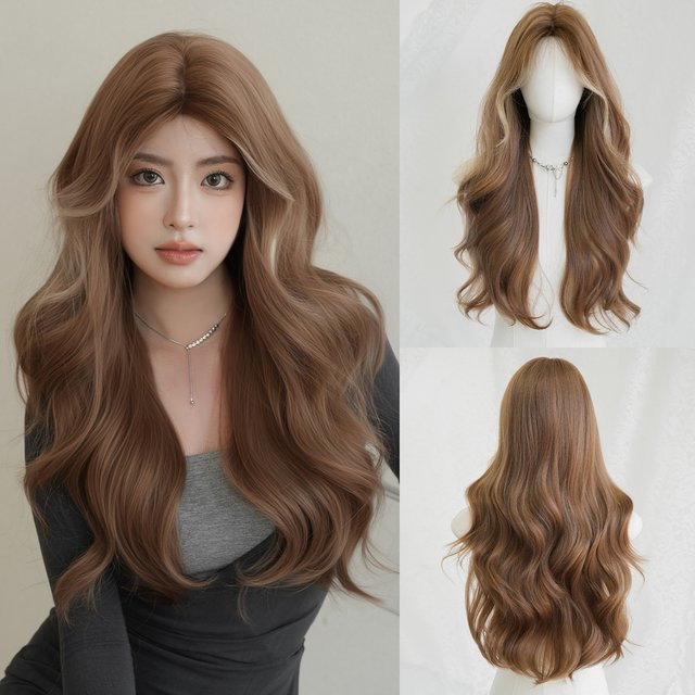 7JHH WIGS Perücke, goldbraun, Body Wave, Damen - Bild 1