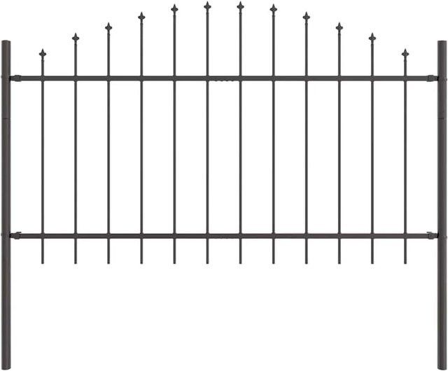 vidaXL Gartenzaun aus pulverbeschichtetem Stahl in Grau, B/H: 850 x 100 cm - Bild 1