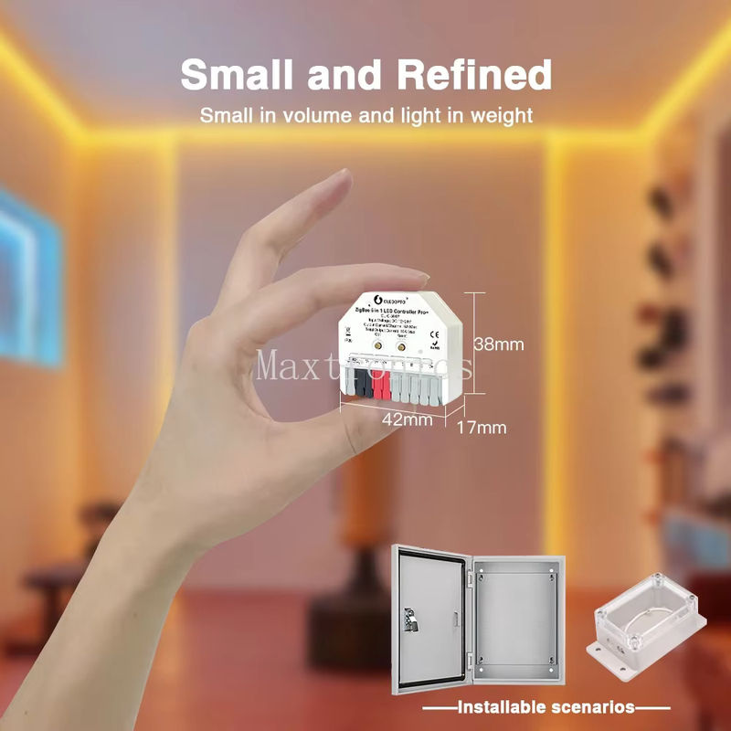 SAGE LU MEI ZigBee 3.0 PRO Mini 5-in-1 LED-Streifen-Controller für Dimmer WWCW RGBCCT RGBW LED-Lampen mit App- und Sprachsteuerung in Weiß - Bild 5