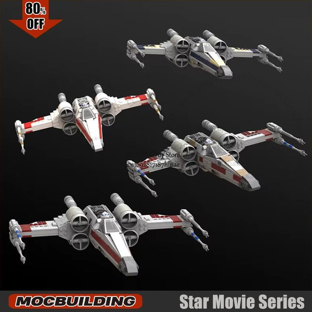 UCS Star Film MOC Building Block Wing Fighter T-65 Technologie Ziegel DIY Montage Set in Weiß - Bild 1