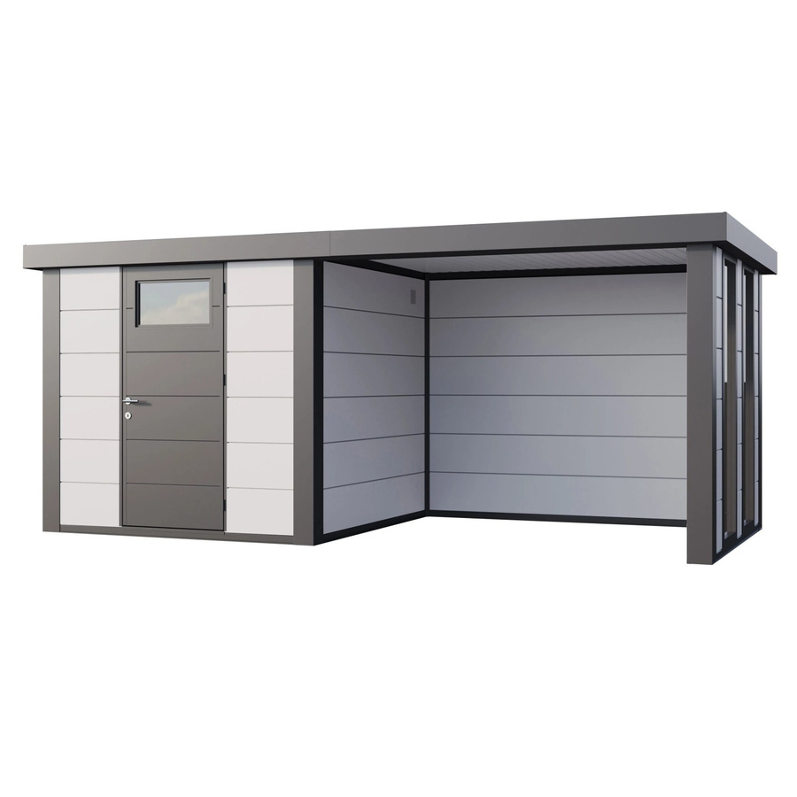 Telluria Gerätehaus Classico aus Stahl in Weiß, B/T/H: 542 x 258 x 219 cm - Bild 2