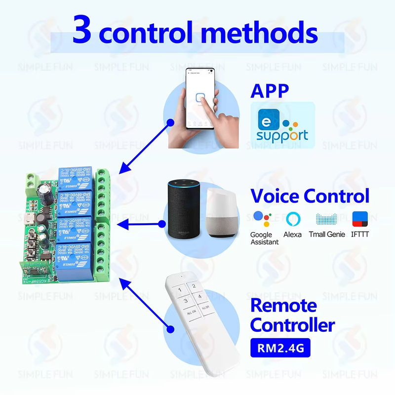 eWelink Wifi Smart Switch mit 4 Kanälen für DC 12V 24V 48V und USB 5V zur Sprachsteuerung via Alexa und Google Home - Bild 2