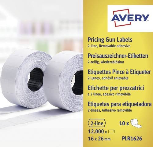 Avery Zweckform Preisschildetiketten PLR1626 weiß, wiederablösbar, B: 26 mm, H: 16 mm - Bild 1