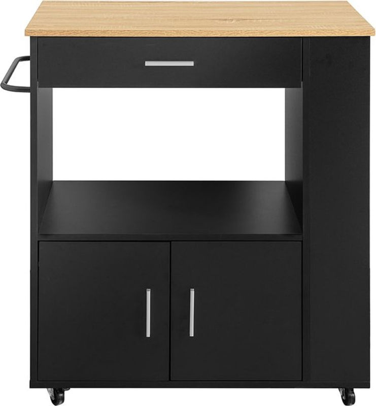 SoBuy Küchenwagen Modern Schwarz mit 1 Schublade B/T/H: 75 x 46 x 88 cm - Bild 2