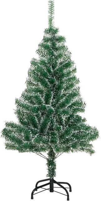 vidaXL Künstlicher Weihnachtsbaum Beschneit in Grün und Weiß, Höhe: 120 cm - Bild 1