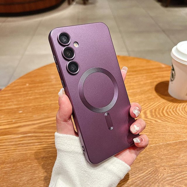 Matte magnetische Silikon Handyhülle für Samsung Galaxy S26 S24 S23 Ultra Plus in Purple - Bild 1