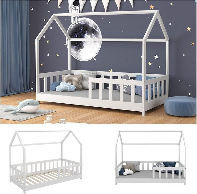 VitaliSpa Kinderbett Bettenhaus Michelle Weiß, Einzelbett mit Lattenrost und Rausfallschutz, B/T: 160 x 80 cm - Bild 1