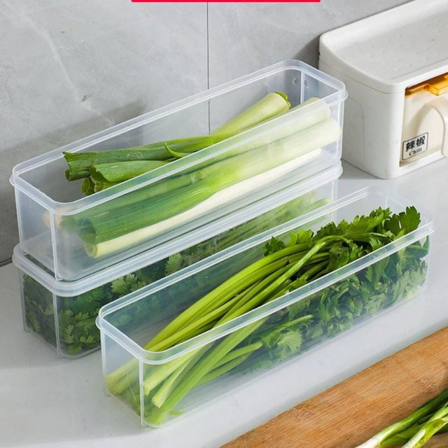 4er-Pack transparente Frischhaltedosen aus Kunststoff, luftdichte und auslaufsichere rechteckige Kühlschrank-Organizer-Boxen von Home museum - Bild 1