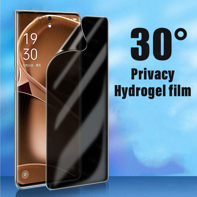3er-Pack Privatsphäre Hydrogel-Schutzfolie für OPPO Reno Serie (Reno 13 12 11 10 9 8 Pro Plus 5 Lite 5G 7 6 5) mit Fingerabdruck-Entsperrung - Bild 1