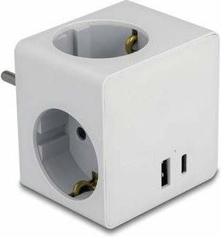 Delock 11501 Steckdosenwürfel mit USB-C in Weiß - Bild 1