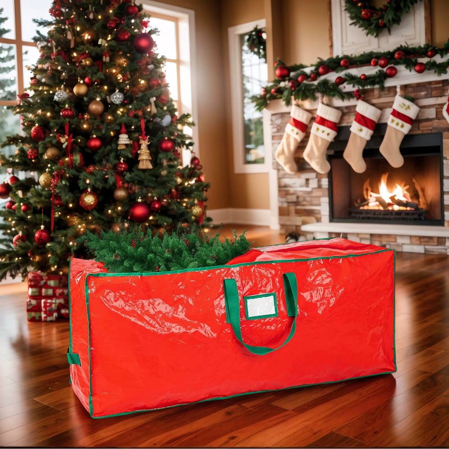 MOJOYCE Weihnachtsbaumtasche wasserdicht und faltbar, Farbe: Rot, B/T/H: 122 x 50 x 38 cm - Bild 5