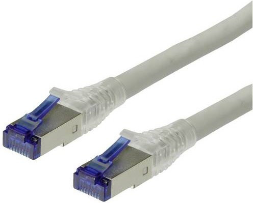 Roline RJ45 Patchkabel CAT 6a S/FTP Ethernet LAN Massivdraht Grau, Länge: 30,00 m - Bild 1