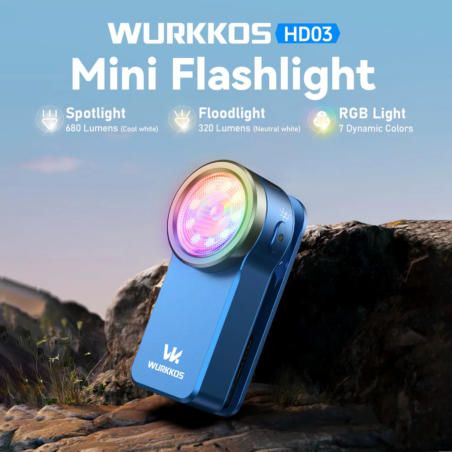 Wurkkos HD03 Clip Light RGB Taschenlampe mit Magnet und USB-C wiederaufladbare Mini-Taschenlampe in Multicolour - Bild 3