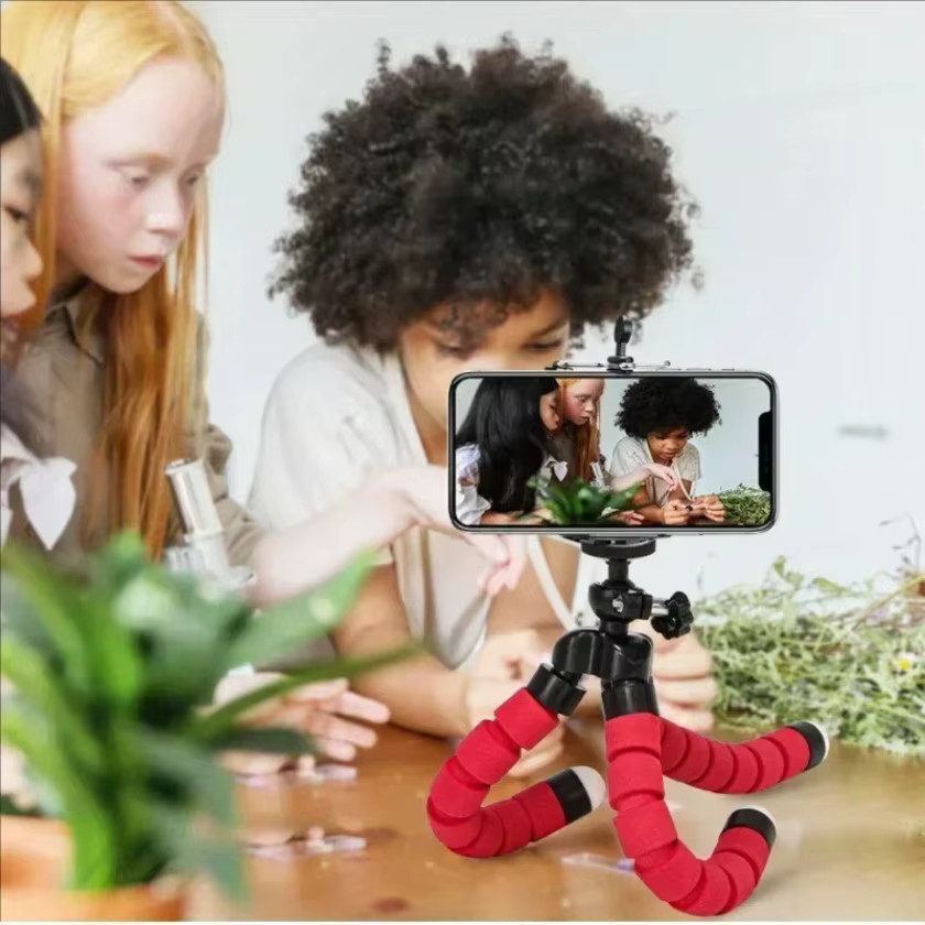 VIKEFON Octopus Smartphone Stativ in Schwarz, biegbares Multi-Funktions-Stativ für Schreibtisch, Kamera und Vlog-Aufnahmen - Bild 5