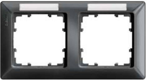 Siemens Schalterprogramm Delta Carbon 2fach Rahmen in Schwarz aus Metall 5TG25527 - Bild 1
