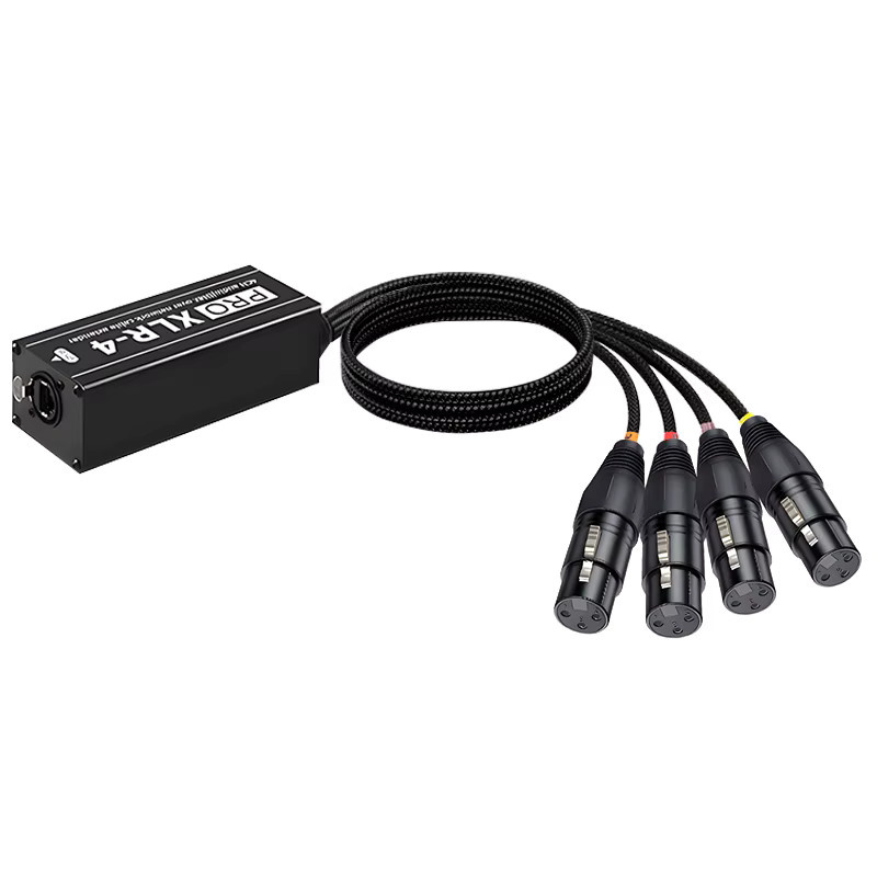 TITAK Multi-Netzwerk-Empfängerkabel CAT5e mit RJ45 und abgeschirmtem 4-Kanal-3-Pin-XLR-Stecker/Buchse, Schwarz - Bild 4
