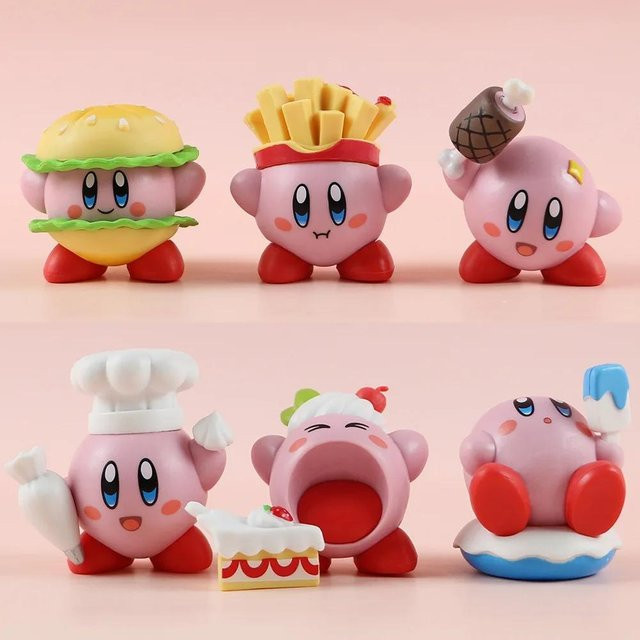 Binchi Outdoor Product Kirby Kuchen Dekoration, Vinyl Puppe Figur, 6er-Set - Bild 1
