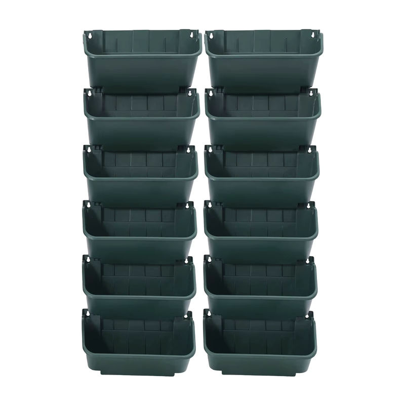 24er Set Bymaocar Vertikale Gartenpflanzgefäße in Armeegrün, Wandmontierte Hängende Blumentöpfe aus Kunststoff mit 300ml Wasserspeicher für Innen und Außen - Bild 3