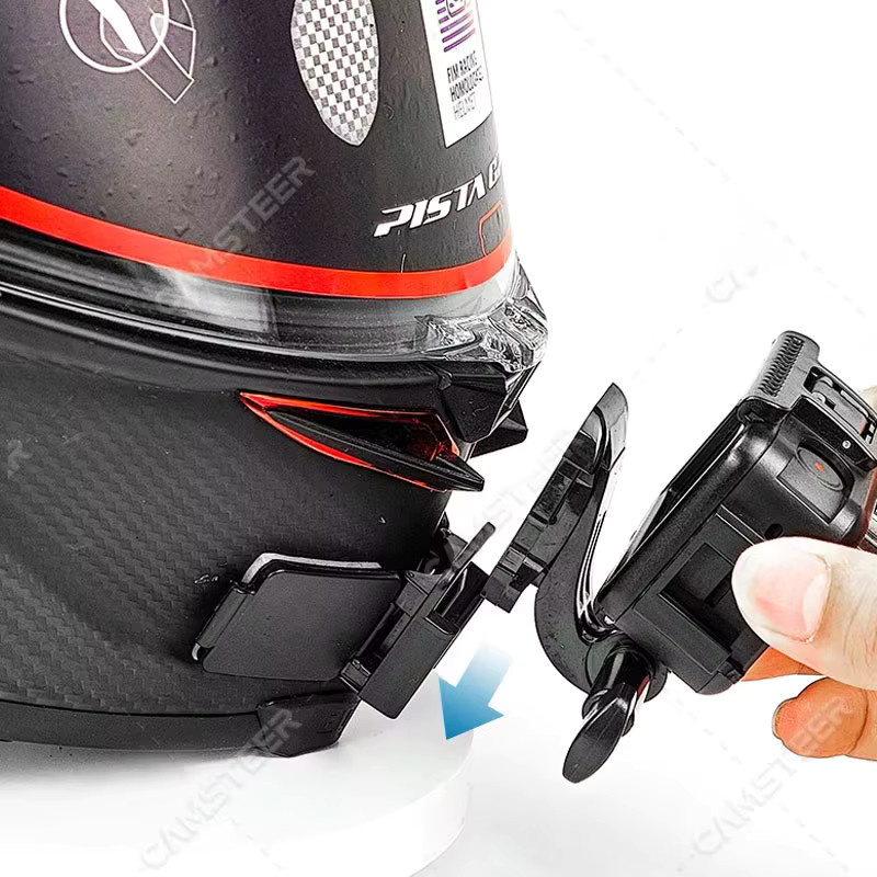 Kinnhalterung für Motorradhelm als Kamera-Zubehör für GoPro Hero 13 12 11 10 9 Insta360 X5 X4 Ace Pro 2 DJI 5Pro 4 AKASO in Schwarz - Bild 2