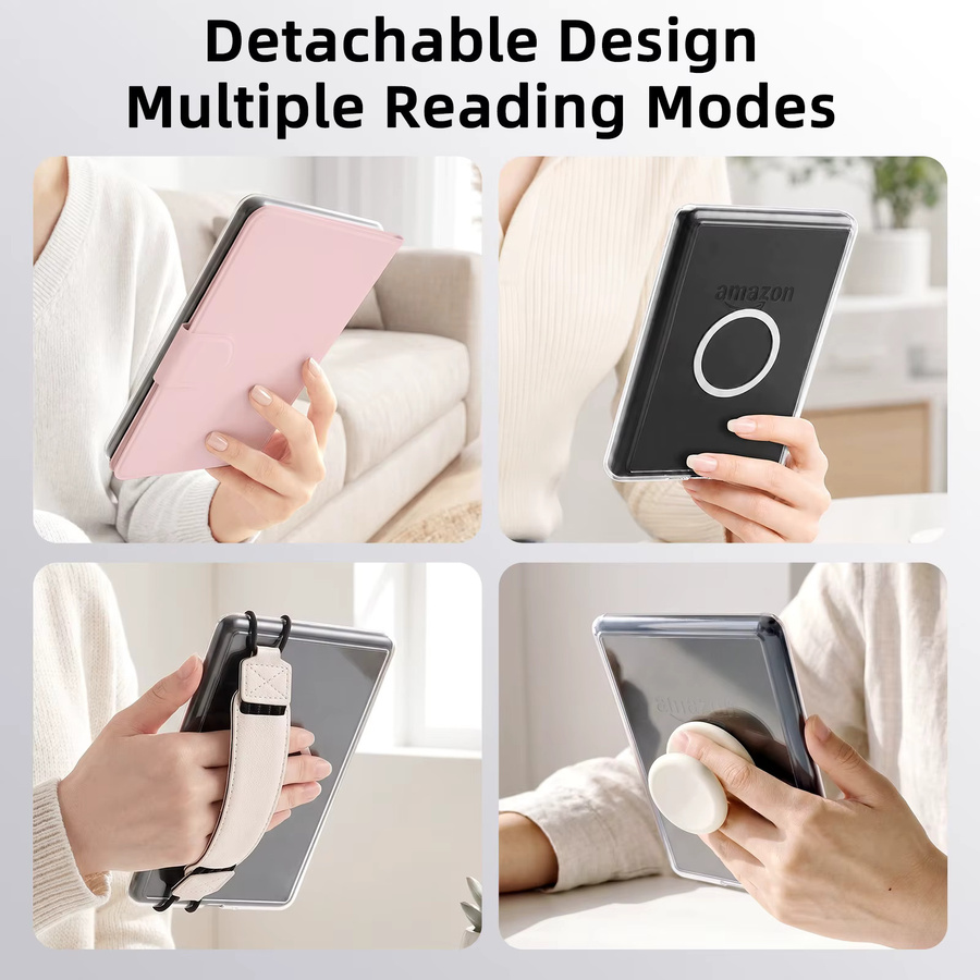 Amazon Magnetische Buchhülle für Kindle 11. Generation und Paperwhite 12. Generation mit automatischer Weck- und Schlaffunktion in Grün oder Pink - Bild 2