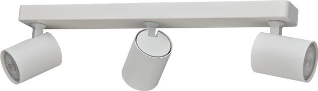 Oktaplex Bora Alu Spotbalken Weiß, 3-flammige Deckenleuchte mit schwenkbaren GU10 LED-Leuchtmitteln, stufenlos dimmbar, Warmweiß - Bild 1