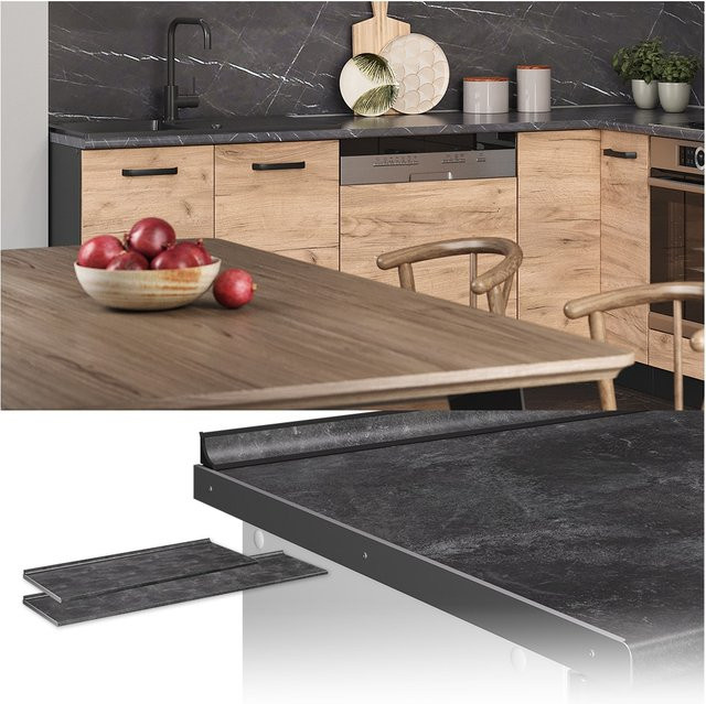 Vicco Küchenarbeitsplatte R-Line in Anthrazit, Breite: 240 cm - Bild 1