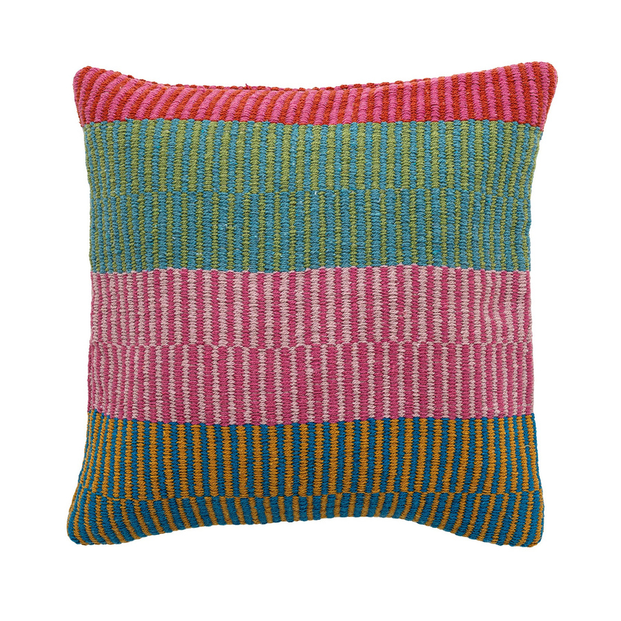 Bloomingville Isnel Kissen aus recycelter Baumwolle, gestreift, Mehrfarbig, B/T/H: 45 x 45 x 45 cm - Bild 1