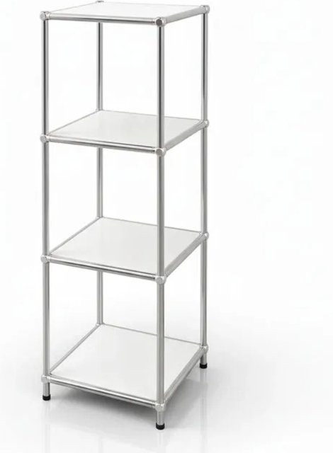 Floordirekt Metallregal Concept Epure MK-005 Verchromt in Weiß, B/T/H: 30 x 30 x 89 cm - Bild 1