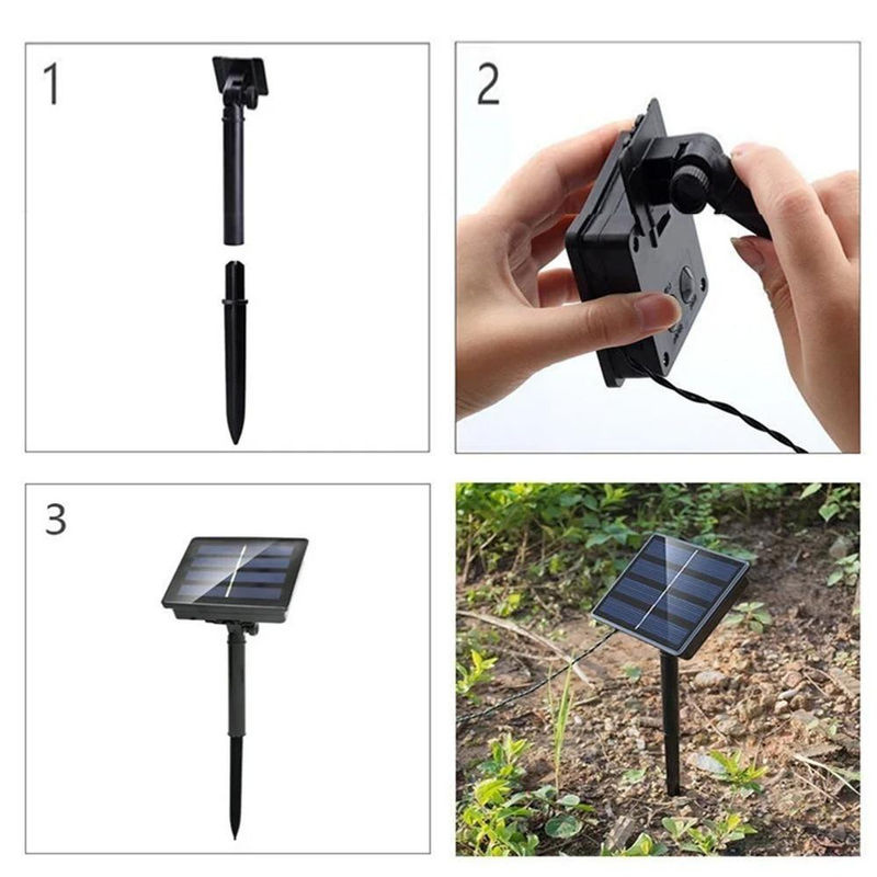 Solar-Lichterkette für den Außenbereich mit warmweißen LED-Kupferdrähten und 8 Modi, 20 m Länge - Bild 8