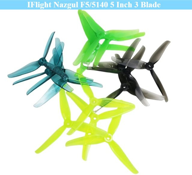 IFlight Nazgul F5/5140 Propeller Set, 2 Paar (2CW + 2CCW), 5 Zoll 3-Blatt Propeller in Blau für FPV Racing Drohnen mit 5-mm-Montageloch - Bild 1